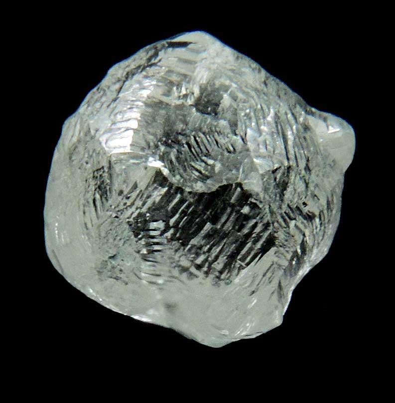 Diamond (1.96 carat gem-quality cuttable colorless complex diamond) from Orapa Mine, south of the Makgadikgadi Pans, Botswana