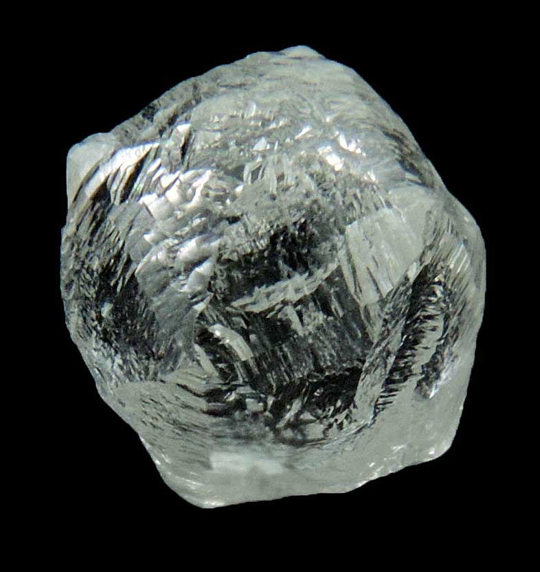 Diamond (1.96 carat gem-quality cuttable colorless complex diamond) from Orapa Mine, south of the Makgadikgadi Pans, Botswana