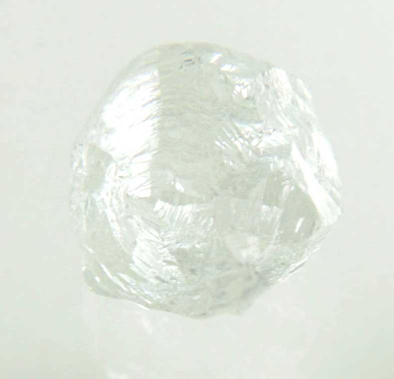Diamond (1.96 carat gem-quality cuttable colorless complex diamond) from Orapa Mine, south of the Makgadikgadi Pans, Botswana