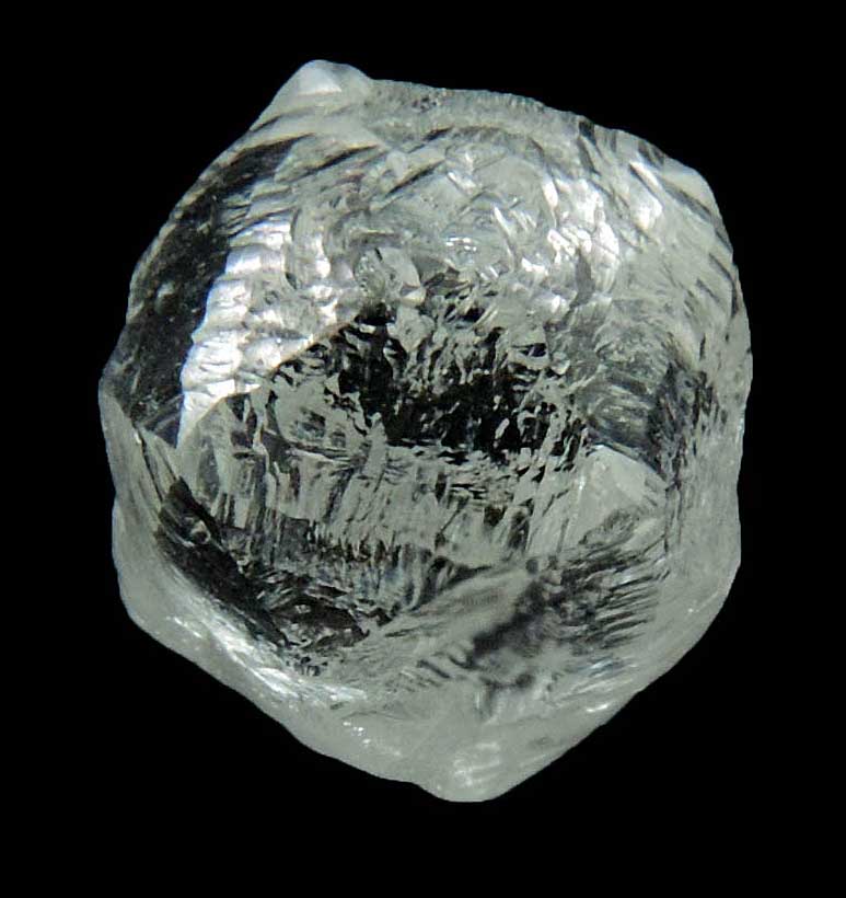 Diamond (1.96 carat gem-quality cuttable colorless complex diamond) from Orapa Mine, south of the Makgadikgadi Pans, Botswana