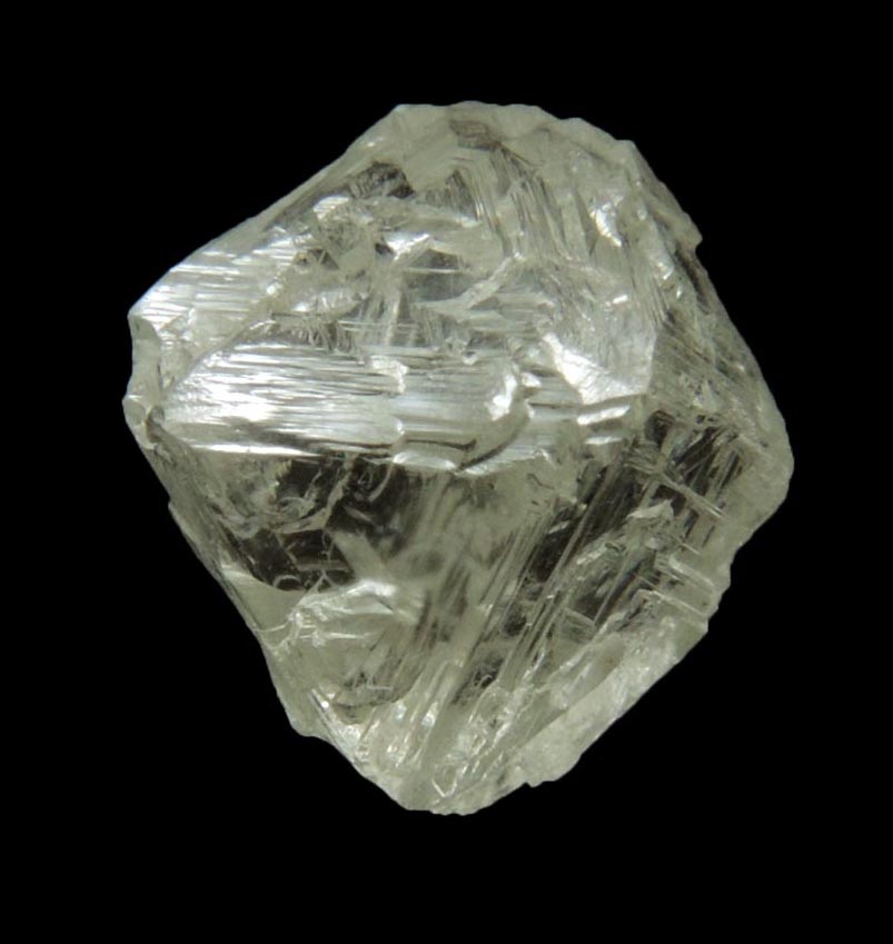 Diamond (2.65 carat gem-quality cuttable pale-yellow octahedral rough diamond) from Jericho Mine, Nunavut, Canada