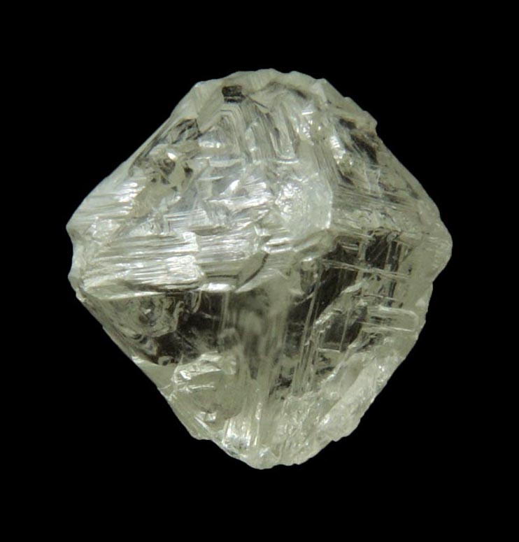 Diamond (2.65 carat gem-quality cuttable pale-yellow octahedral rough diamond) from Jericho Mine, Nunavut, Canada