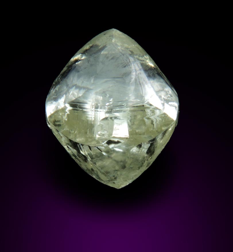 Diamond (2.12 carat gem-grade cuttable pale-yellow octahedral crystal) from Premier Mine, Gauteng Province, South Africa