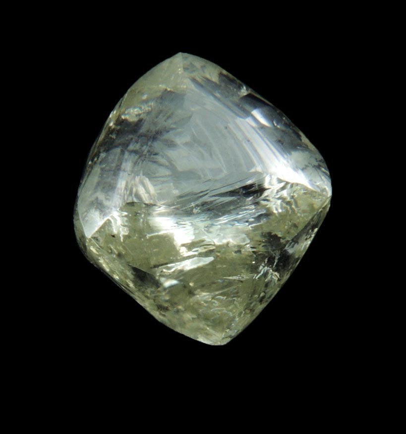Diamond (2.12 carat gem-grade cuttable pale-yellow octahedral crystal) from Premier Mine, Gauteng Province, South Africa
