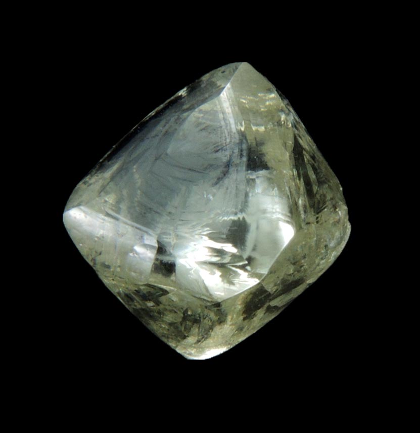 Diamond (2.12 carat gem-grade cuttable pale-yellow octahedral crystal) from Premier Mine, Gauteng Province, South Africa