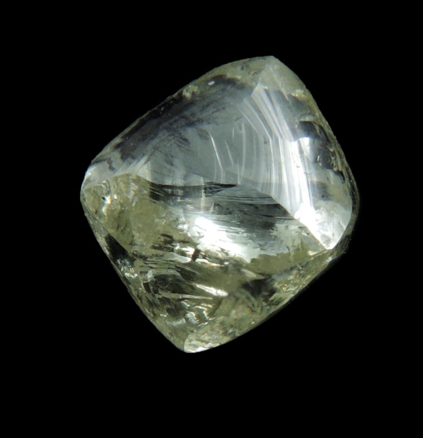 Diamond (2.12 carat gem-grade cuttable pale-yellow octahedral crystal) from Premier Mine, Gauteng Province, South Africa