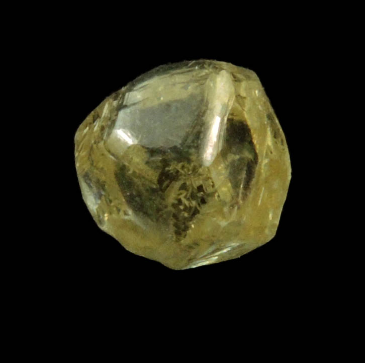 Diamond (1.61 carat cuttable yellow-green cubo-octahedral rough uncut diamond) from Jwaneng Mine, Naledi River Valley, Botswana