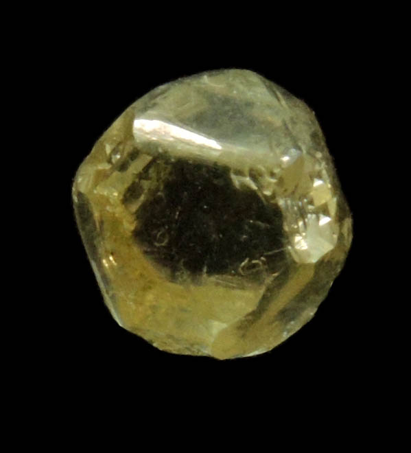 Diamond (1.61 carat cuttable yellow-green cubo-octahedral rough uncut diamond) from Jwaneng Mine, Naledi River Valley, Botswana