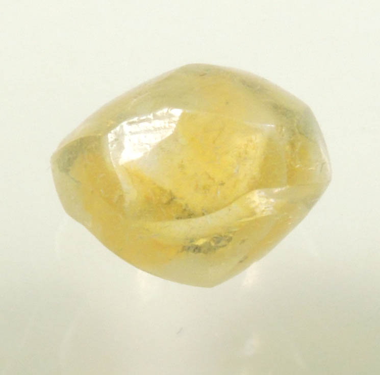 Diamond (1.67 carat fancy-yellow tetrahexahedral rough uncut diamond) from Jwaneng Mine, Naledi River Valley, Botswana