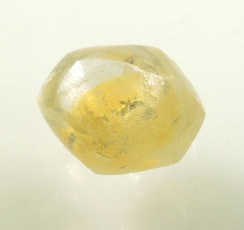 Diamond (1.67 carat fancy-yellow tetrahexahedral rough uncut diamond) from Jwaneng Mine, Naledi River Valley, Botswana