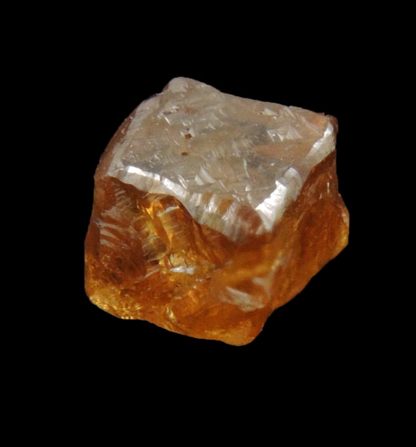 Diamond (1.05 carat fancy yellow-brown cubic crystal) from Zvishavane, Zimbabwe