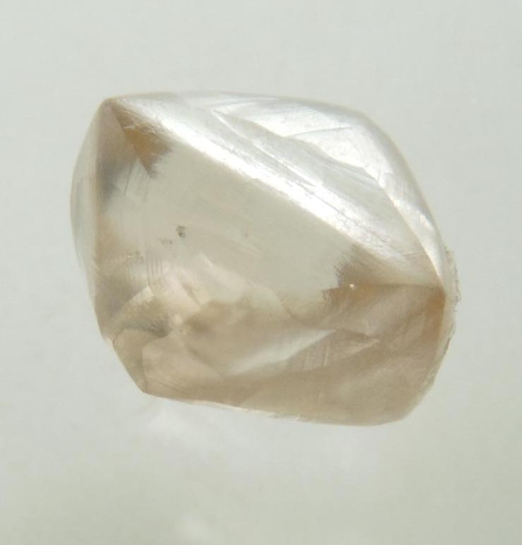 Diamond (1.76 carat brown octahedral uncut diamond) from Vaal River Mining District, Northern Cape Province, South Africa