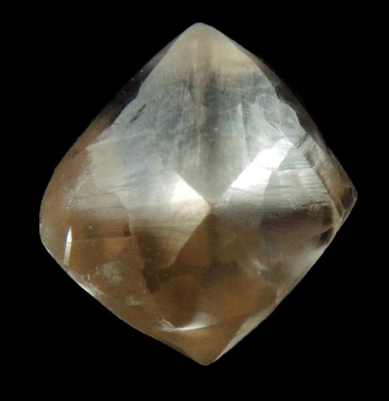 Diamond (1.76 carat brown octahedral uncut diamond) from Vaal River Mining District, Northern Cape Province, South Africa