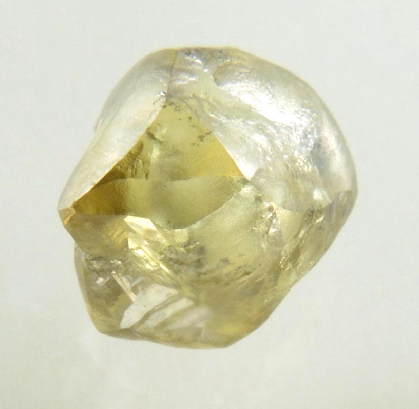 Diamond (1.71 carat fancy yellowish-green irregular rough diamond) from Almazy Anabara Mine, Sakha Republic, Siberia, Russia