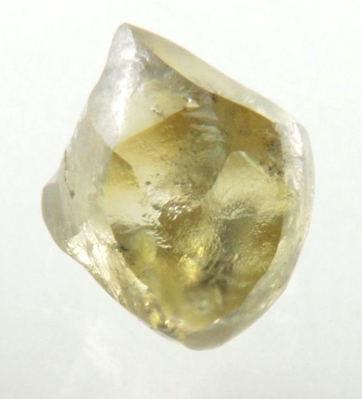 Diamond (1.71 carat fancy yellowish-green irregular rough diamond) from Almazy Anabara Mine, Sakha Republic, Siberia, Russia