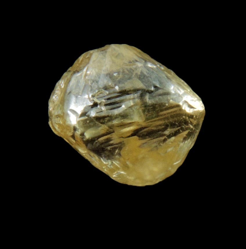 Diamond (0.72 carat cuttable fancy-yellow octahedral uncut diamond) from Northern Cape Province, South Africa
