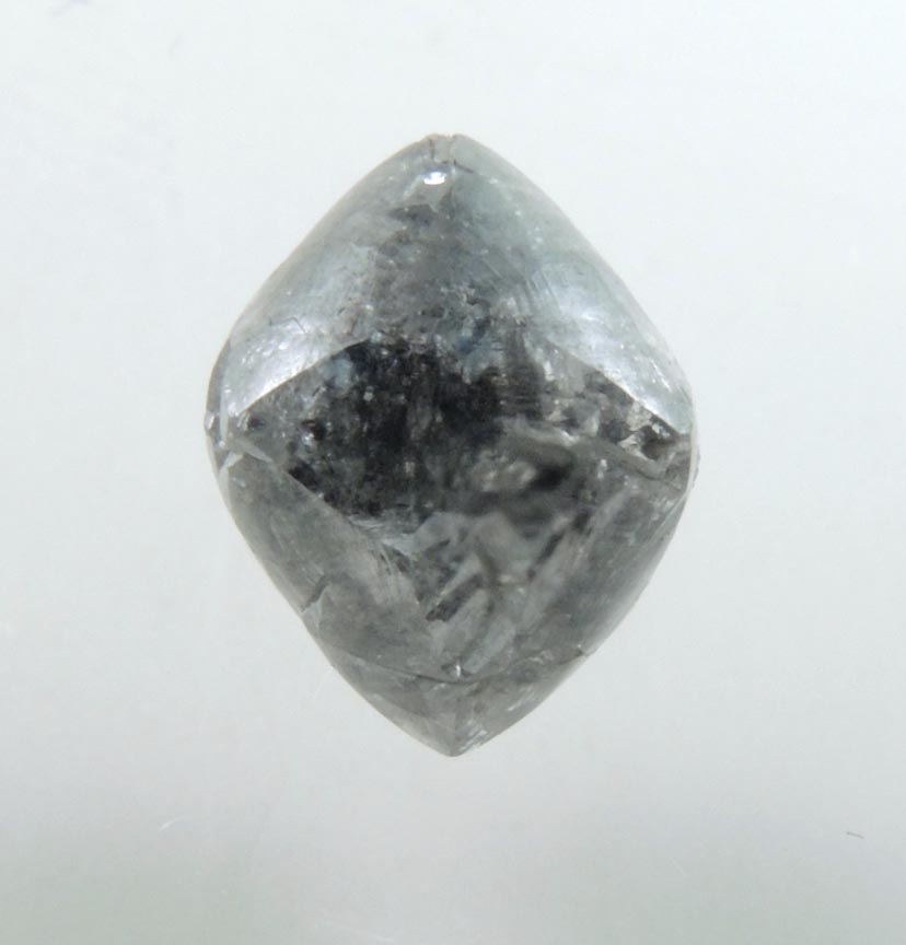 Diamond (2.38 carat dark-gray octahedral crystal) from Northern Cape Province, South Africa