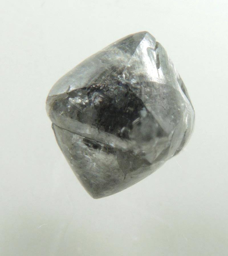 Diamond (2.38 carat dark-gray octahedral crystal) from Northern Cape Province, South Africa