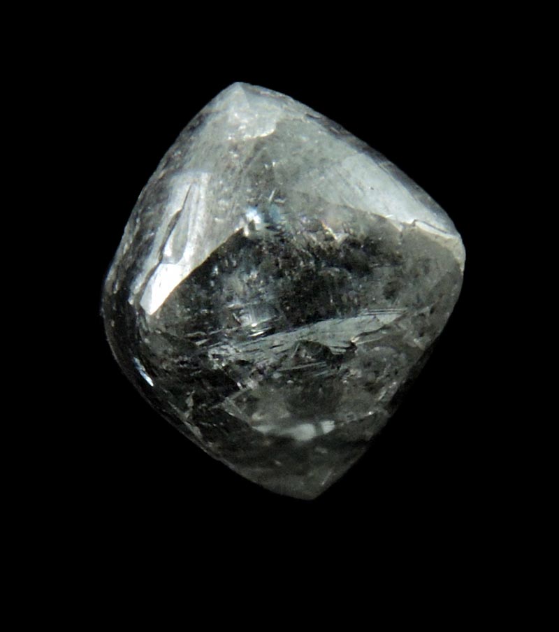 Diamond (2.38 carat dark-gray octahedral crystal) from Northern Cape Province, South Africa