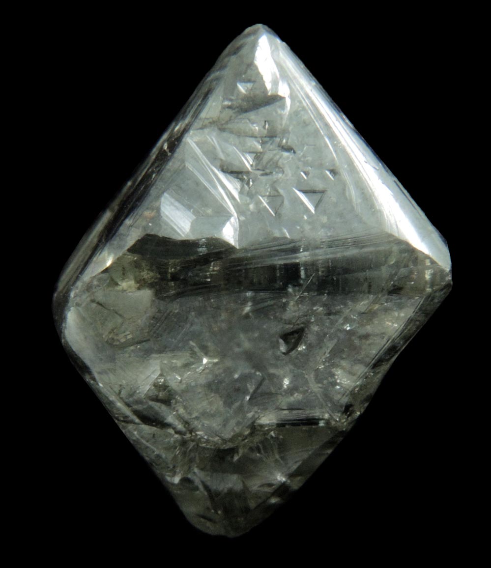 Diamond 26.52 carat gray octahedral crystal from Republic of Sakha, Siberia, Russia