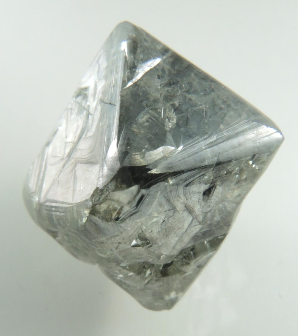 Diamond 26.52 carat gray octahedral crystal from Republic of Sakha, Siberia, Russia