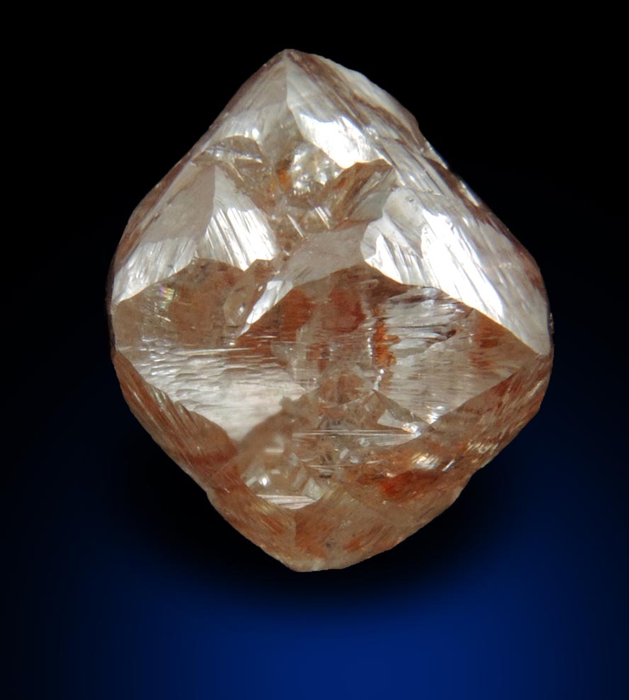 Diamond (7.32 carat fancy red-brown octahedral crystal) from Mirny, Sakha (Yakutia) Republic, Siberia, Russia