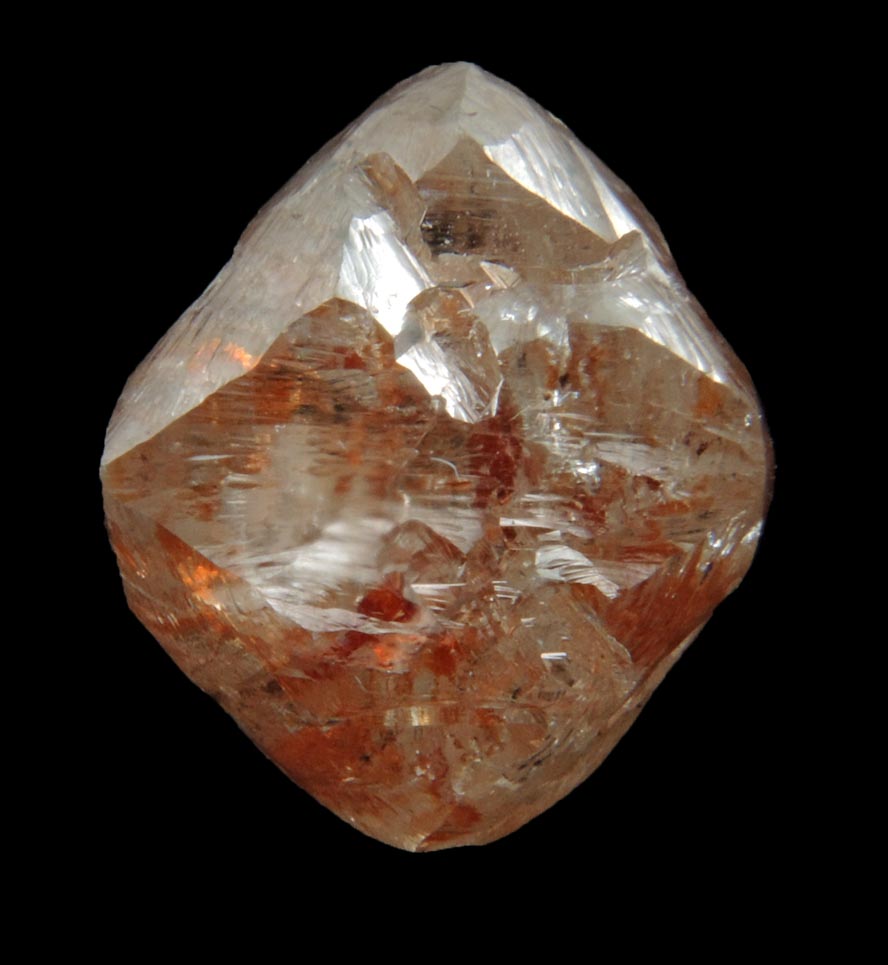 Diamond (7.32 carat fancy red-brown octahedral crystal) from Mirny, Sakha (Yakutia) Republic, Siberia, Russia