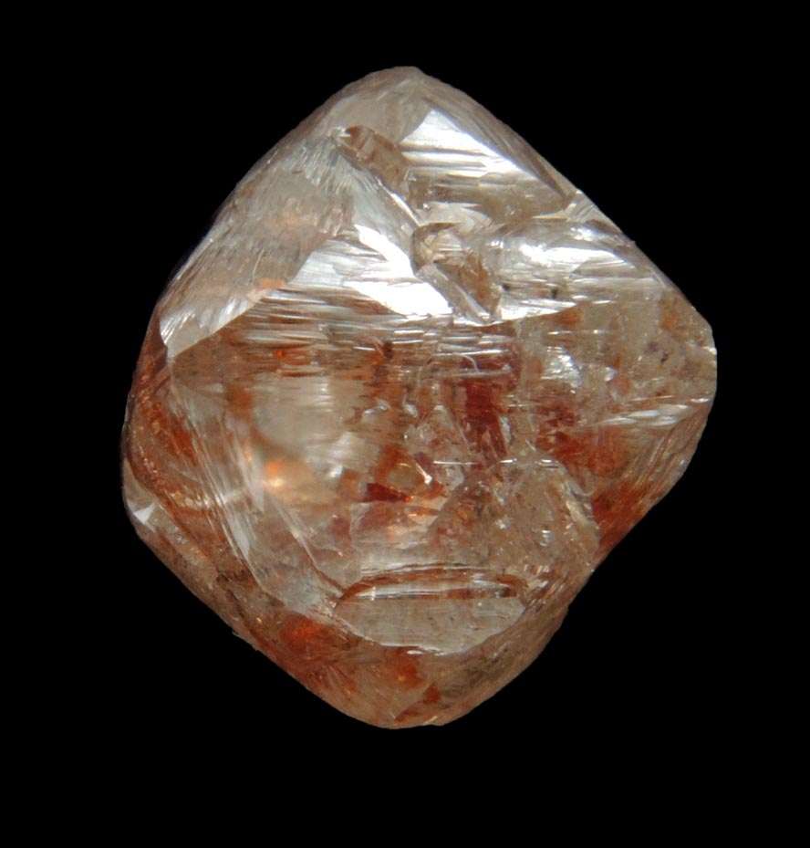 Diamond (7.32 carat fancy red-brown octahedral crystal) from Mirny, Sakha (Yakutia) Republic, Siberia, Russia