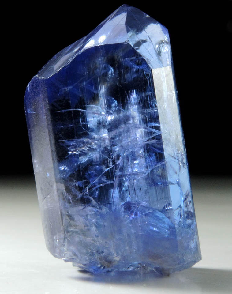 Tanzanite Crystal (blue gem variety of the mineral Zoisite) from Karo Mine, Merelani Hills, western slope of Lelatama Mountains, Arusha Region, Tanzania (Type Locality for Tanzanite)