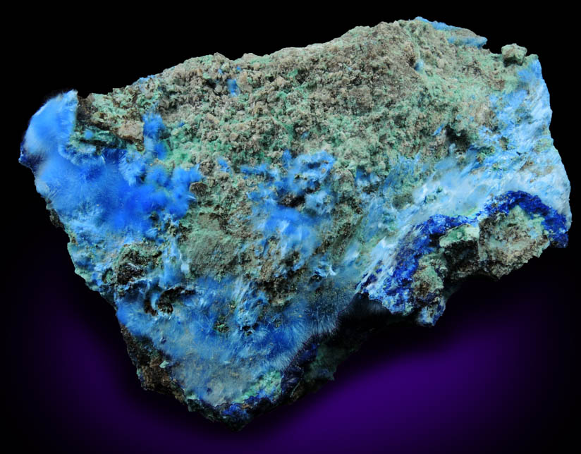 Cyanotrichite with minor Azurite from Maid of Sunshine Mine, Courtland-Gleeson District, Cochise County, Arizona