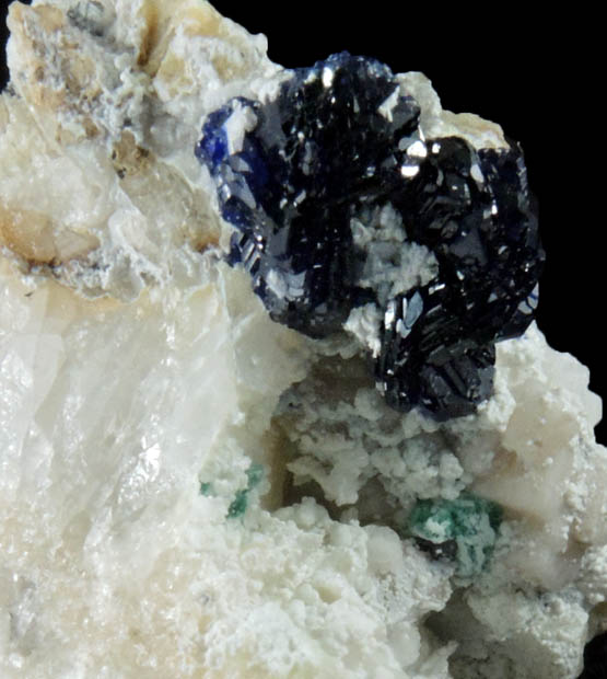 Azurite on Quartz from Zacatecas, Mexico