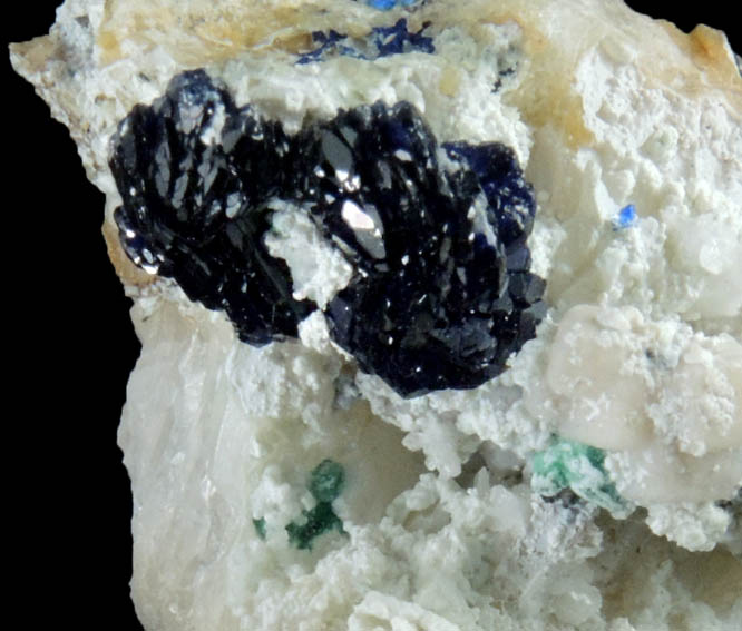 Azurite on Quartz from Zacatecas, Mexico