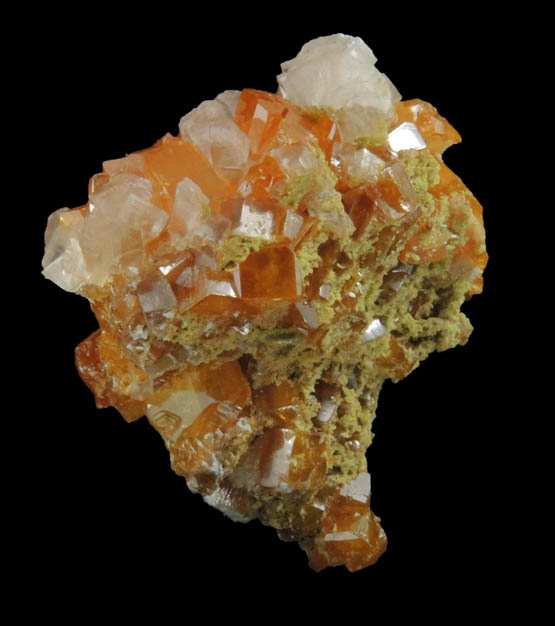 Wulfenite, Calcite, Mimetite from Sierra de Los Lamentos, Chihuahua, Mexico