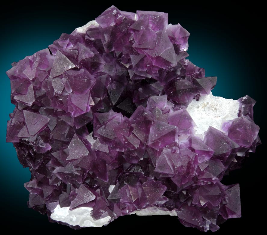 Fluorite over Quartz from De'an Mine, Wushan, Jiangxi Province, China