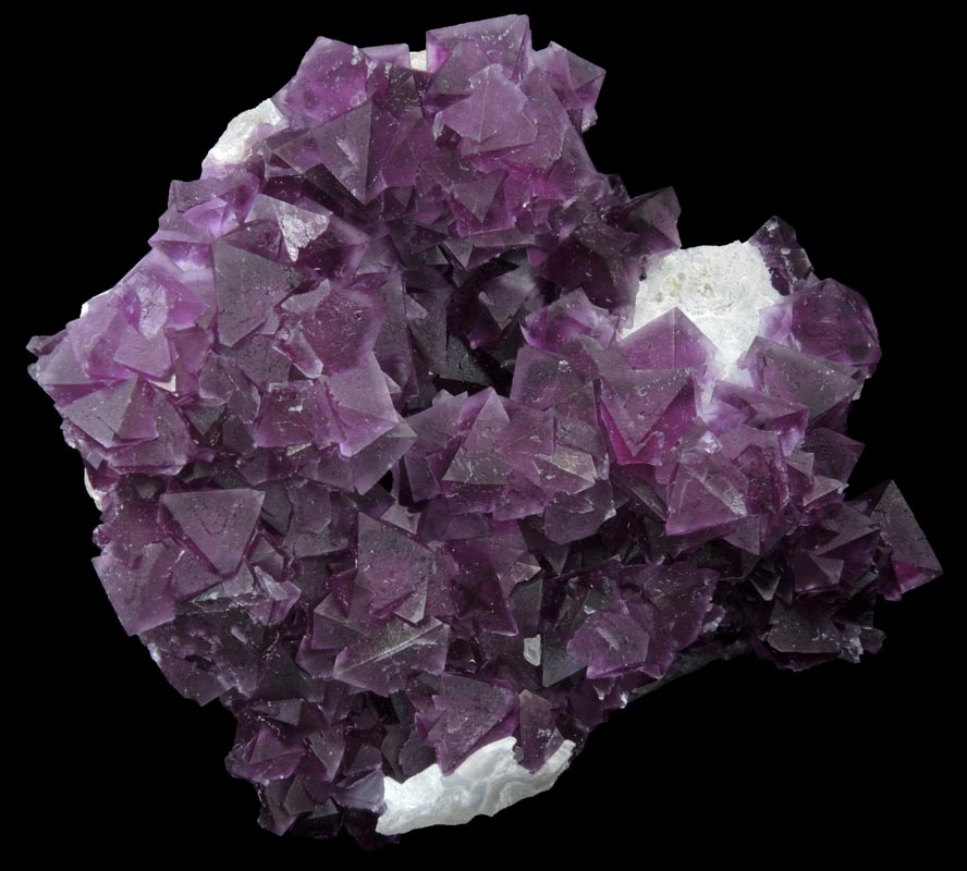 Fluorite over Quartz from De'an Mine, Wushan, Jiangxi Province, China