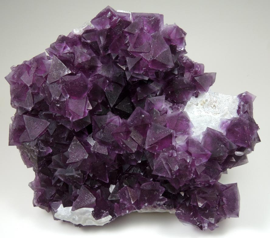 Fluorite over Quartz from De'an Mine, Wushan, Jiangxi Province, China