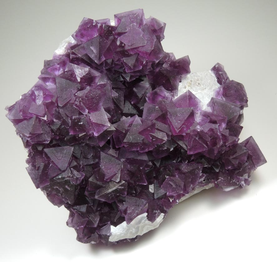 Fluorite over Quartz from De'an Mine, Wushan, Jiangxi Province, China