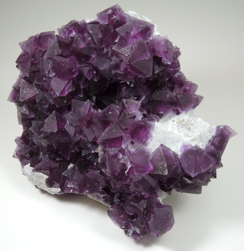 Fluorite over Quartz from De'an Mine, Wushan, Jiangxi Province, China