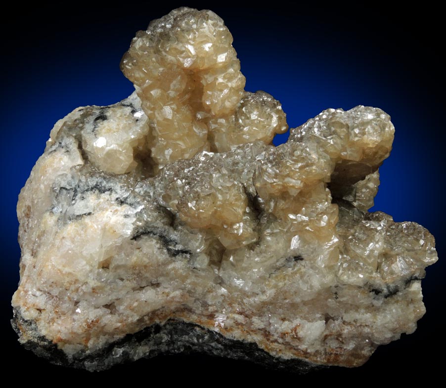 Smithsonite pseudomorphs after unknown with Galena inclusions from Tsumeb Mine, Otavi-Bergland District, Oshikoto, Namibia