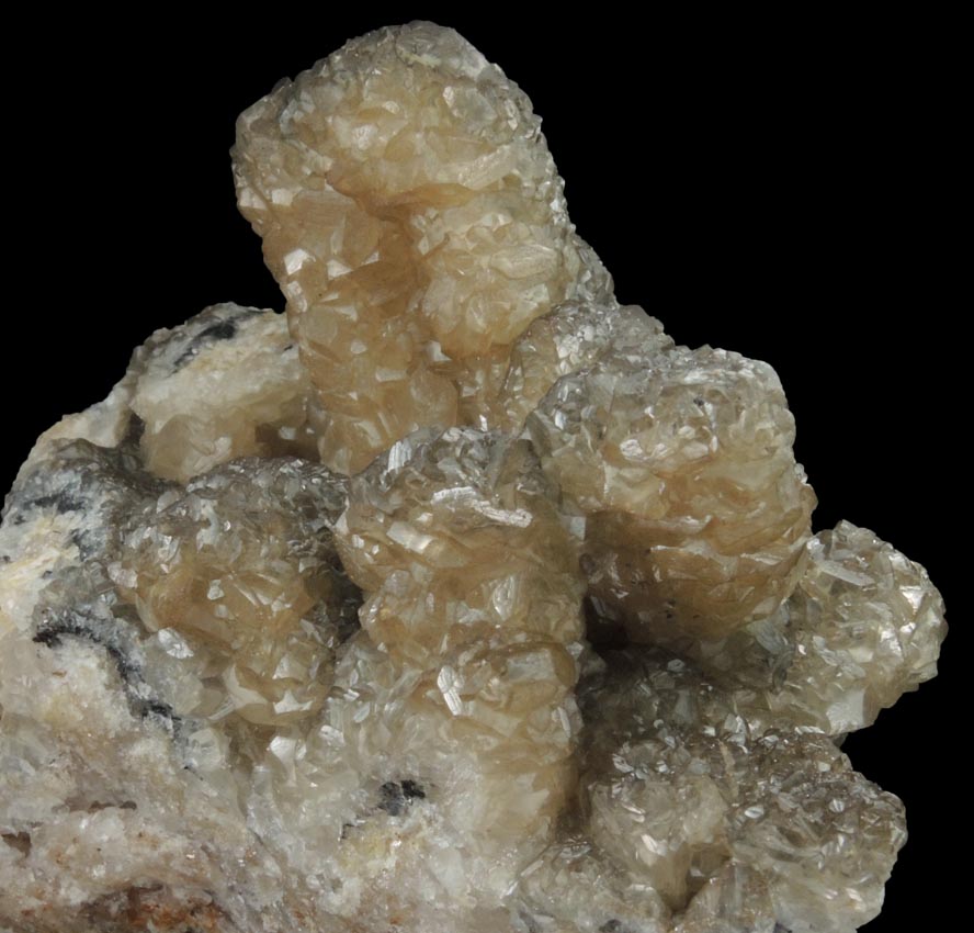 Smithsonite pseudomorphs after unknown with Galena inclusions from Tsumeb Mine, Otavi-Bergland District, Oshikoto, Namibia