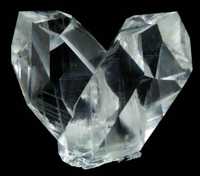 Synthetic Quartz (Reichenstein-Grieserntal Law twinned crystals) from Man-made