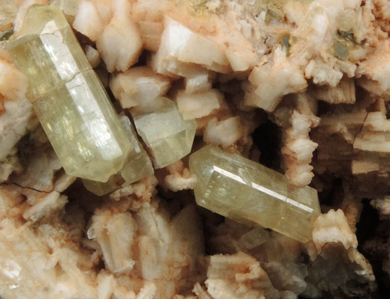 Fluorapatite in Microcline from Imilchil, High Atlas Mountains, Errachidia Province, Morocco