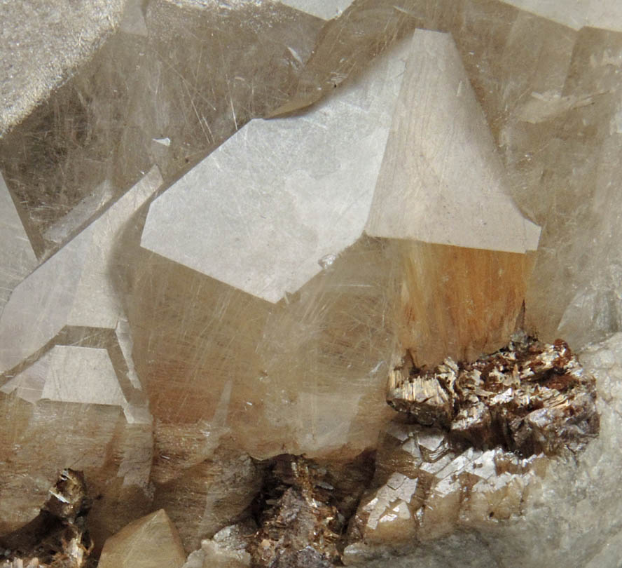 Quartz with Rutile inclusions and Rutile pseudomorphs after Anatase from Cuiabá District, Gouveia, Minas Gerais, Brazil