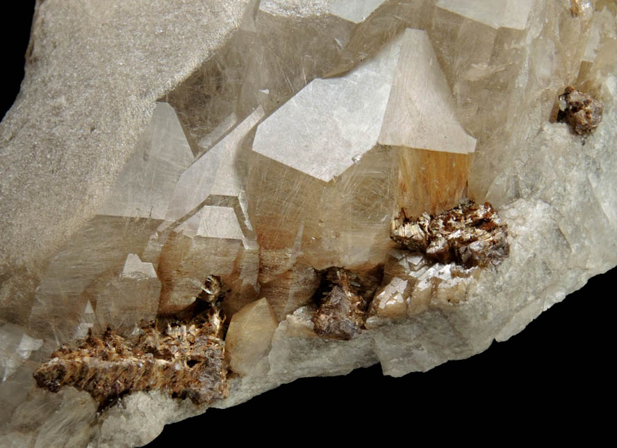 Quartz with Rutile inclusions and Rutile pseudomorphs after Anatase from Cuiab District, Gouveia, Minas Gerais, Brazil