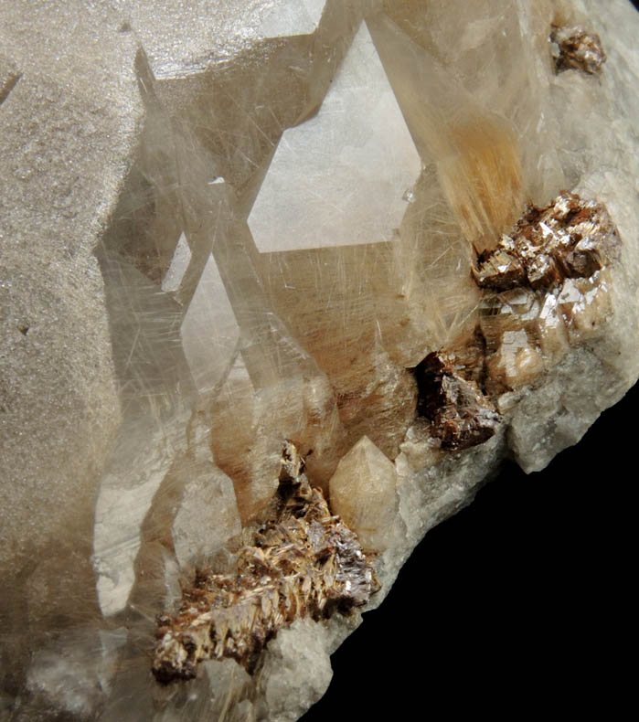 Quartz with Rutile inclusions and Rutile pseudomorphs after Anatase from Cuiab District, Gouveia, Minas Gerais, Brazil