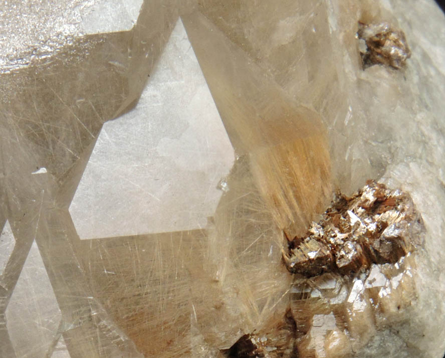 Quartz with Rutile inclusions and Rutile pseudomorphs after Anatase from Cuiab District, Gouveia, Minas Gerais, Brazil