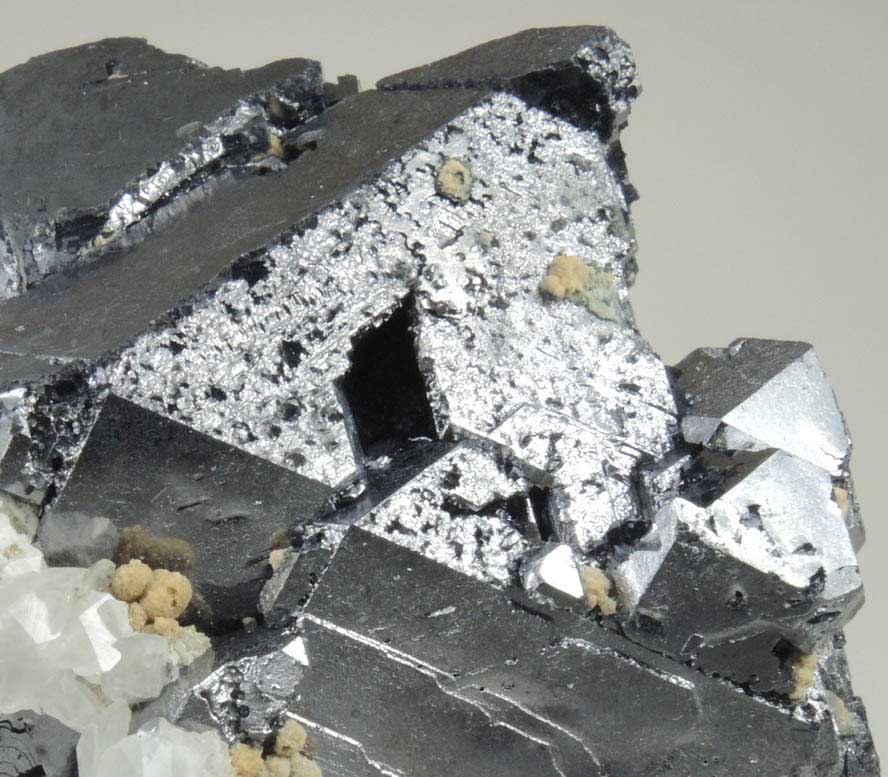 Galena with Calcite from Nikolaevskiy Mine, Dalnegorsk, Primorskiy Kray, Russia