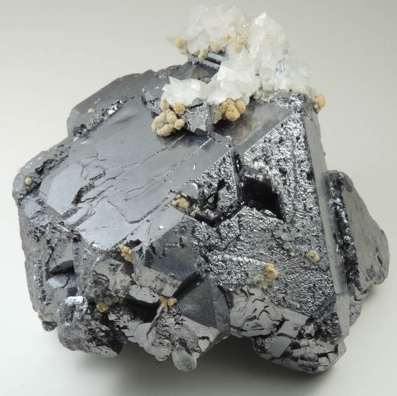 Galena with Calcite from Nikolaevskiy Mine, Dalnegorsk, Primorskiy Kray, Russia