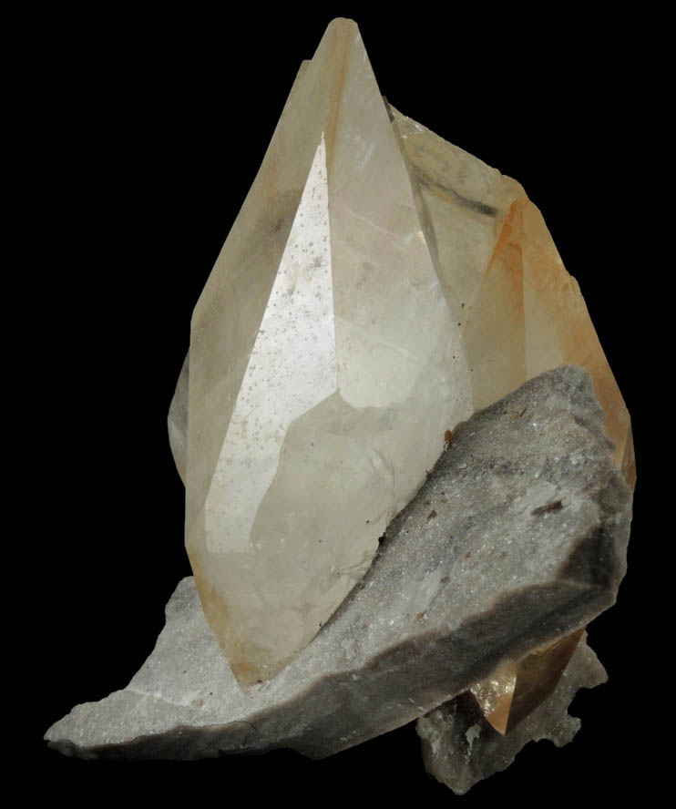 Calcite (including two twinned crystals) from Elmwood Mine, Carthage, Smith County, Tennessee