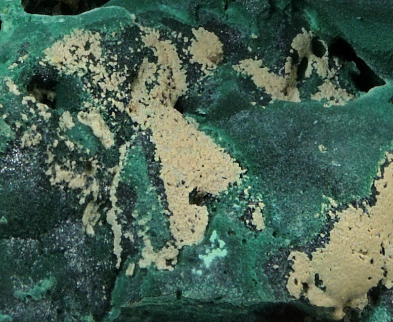 Pyromorphite on Malachite from Brown's Prospect, Rum Jungle, 61 km south of Darwin, Northern Territory, Australia